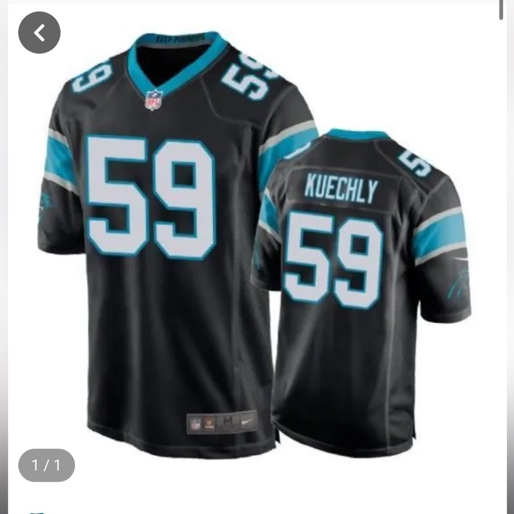 Nike Carolina Panthers Luke Kuechly Game Black Mens Jersey